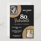 Invitation 80 et Fabulous Gold Parties scintillant 2 Photo 80 (Devant)