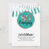Invitation 80 & Extraordinaire Turquoise 80e anniversaire Inv (Dos)