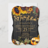 Invitation 80 fabuleuses années moisson rustique automne anni (Devant)