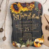 Invitation 80 fabuleuses années moisson rustique automne anni