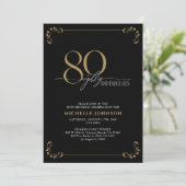 Invitation 80 & Fabuleux Black & Gold Calligraphy Anniversair (Debout devant)
