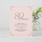 Invitation 80 & Fabuleux Blush Rose & Noir Anniversaire (Debout devant)