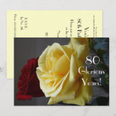 Invitation 80 GloriousYears ! - Anniversaire/deux Rose-avec (Devant / Derrière)