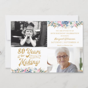 Invitation 80e année ou toute année d'anniversaire dans la pr