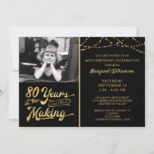 Invitation 80e anniversaire 80 ans dans la fabrication Black  (Devant)