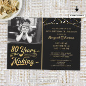 Invitation 80e anniversaire 80 ans dans la fabrication Black 
