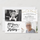 Invitation 80e anniversaire Alors & maintenant Photos String  (Devant)