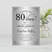 Invitation 80e anniversaire - Argent Damask (Debout devant)