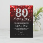 Invitation 80e anniversaire - Argent noir rouge (Debout devant)