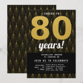 Invitation 80e anniversaire Black Gold Party (Devant / Derrière)