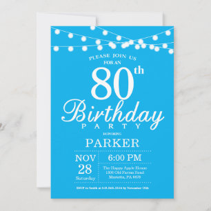 Invitation 80e anniversaire Bleu
