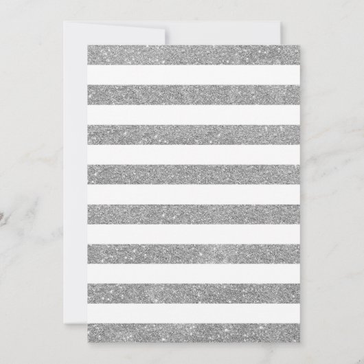 Invitation 80e anniversaire - Bleu Silver White Stripes (Dos)