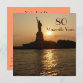 Invitation 80e anniversaire : Célébration du coucher de solei (Devant / Derrière)