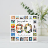 Invitation 80e anniversaire Conception de votre propre photo (Debout devant)