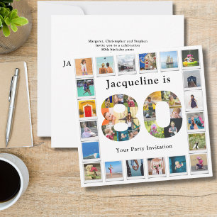Invitation 80e anniversaire Conception de votre propre photo