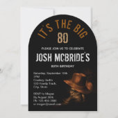 Invitation 80e anniversaire Cowboy Casquette Bottes Masculine (Devant)