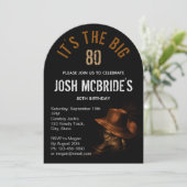 Invitation 80e anniversaire Cowboy Casquette Bottes Masculine (Debout devant)