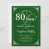 Invitation 80e anniversaire - Damas vert (Devant)