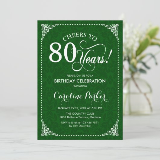 Invitation 80e anniversaire - Damas vert (Debout devant)
