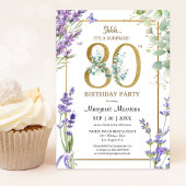 Invitation 80e anniversaire de fête aquarelle violet lavande