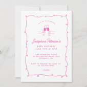 Invitation 80e Anniversaire de fête Doodle Whimsical Rose (Devant)