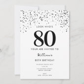 Invitation 80e anniversaire de fête Look Qui est 80 moderne (Devant)