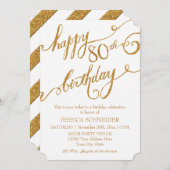 Invitation 80e anniversaire de la fête du 80e anniversaire (Devant / Derrière)