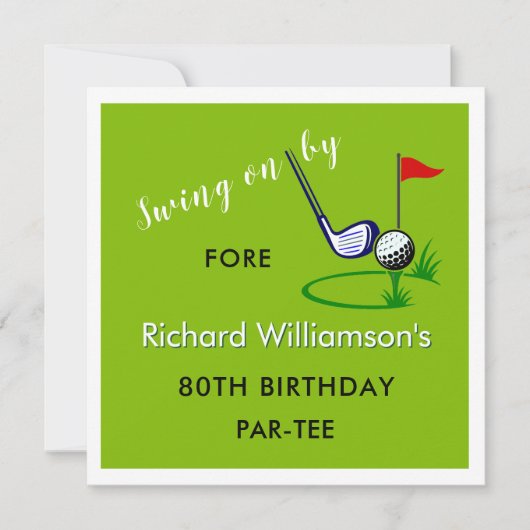 Invitation 80e anniversaire de la fête du golf (Devant)