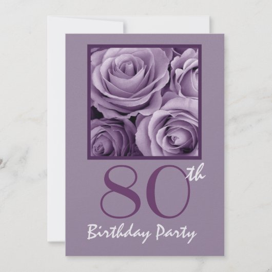 Invitation 80e anniversaire de la fête Elegant Lilac Purple R (Devant)