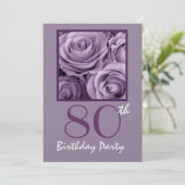 Invitation 80e anniversaire de la fête Elegant Lilac Purple R (Debout devant)