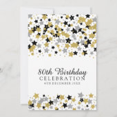 Invitation 80e anniversaire de la fête Gold Argent Parties sc (Dos)