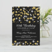 Invitation 80e anniversaire de la fête Gold Argent Parties sc (Debout devant)