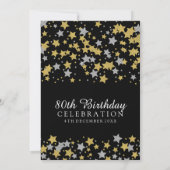 Invitation 80e anniversaire de la fête Gold Argent Parties sc (Dos)