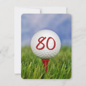 Invitation 80e anniversaire de la fête Thème de golf (Devant)