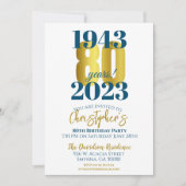 Invitation 80e anniversaire de la typographie de fête Date (Devant)