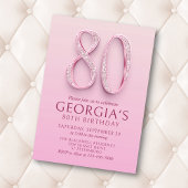 Invitation 80e anniversaire Diamants roses