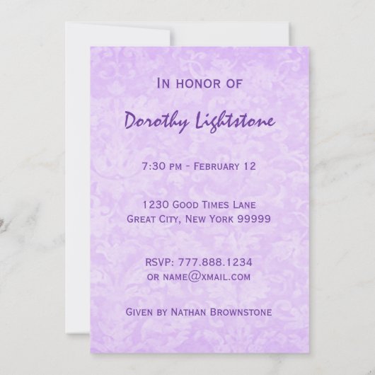 Invitation 80e anniversaire du groupe Purple Bow M454 (Dos)