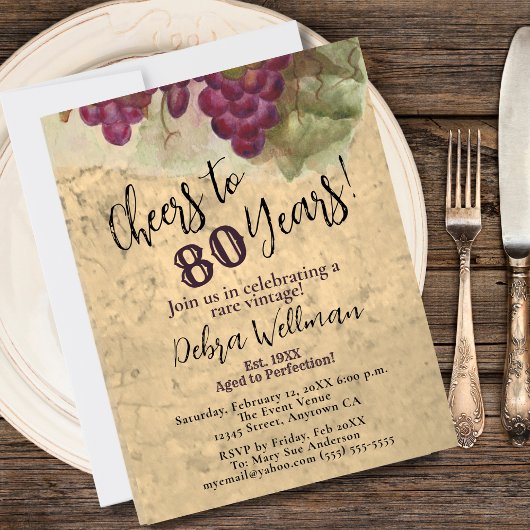 Invitation 80e anniversaire du vignoble | À 80 ans de vin et
