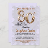 Invitation 80e anniversaire Elegant Party (Devant / Derrière)