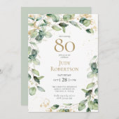 Invitation 80e anniversaire Eucalyptus (Devant / Derrière)
