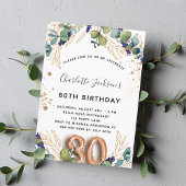 Invitation 80e anniversaire eucalyptus parties scintillant ve
