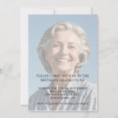 Invitation 80e anniversaire Femme Photo Simple Elegant (Dos)