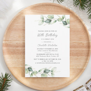 Invitation 80e anniversaire fête Eucalyptus Botanique