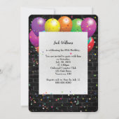 Invitation 80e Anniversaire Fête néon enseigne sur le mur (Dos)