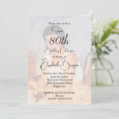 Invitation 80e anniversaire Floral Photo Elegant Anniversaire (Debout devant)