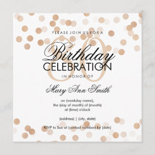 Invitation 80e anniversaire Foil Foil Parties scintillant Lum