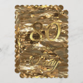 Invitation 80e anniversaire Gold Elegant (Devant / Derrière)