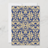 Invitation 80e anniversaire - Gold Navy Damask (Dos)
