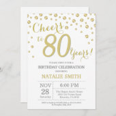 Invitation 80e anniversaire Gold Parties scintillant Diamond  (Devant / Derrière)