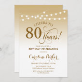 Invitation 80e anniversaire - Gold White (Devant / Derrière)